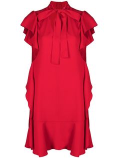RED Valentino платье мини с оборками и завязками