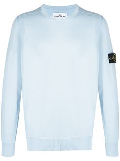 Stone Island пуловер с круглым вырезом и нашивкой