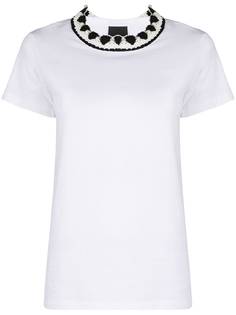 Pinko футболка с воротником в технике кроше