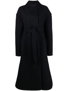 Jil Sander однобортное пальто с поясом