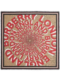 Burberry платок с логотипом и бахромой