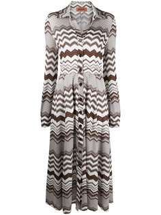 Missoni платье-рубашка в технике кроше с поясом