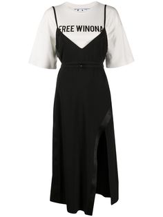 Off-White многослойное платье Free Winona