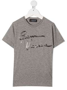 Young Versace футболка с надписью GV Signature