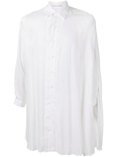 Yohji Yamamoto полупрозрачная рубашка с широкой планкой