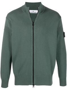 Stone Island кардиган на молнии с нашивкой-логотипом