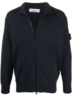 Stone Island кардиган на молнии с нашивкой-логотипом