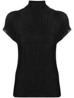 Issey Miyake плиссированный топ с высоким воротником
