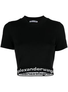 T By Alexander Wang укороченная футболка с логотипом