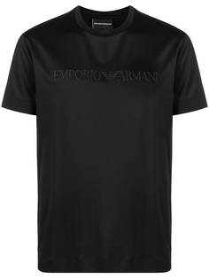 Emporio Armani футболка с вышитым логотипом