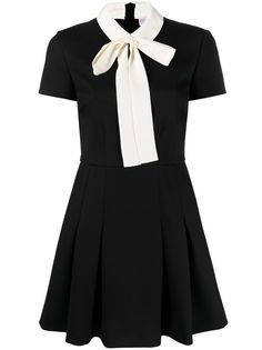 RED Valentino расклешенное платье мини с завязками на воротнике
