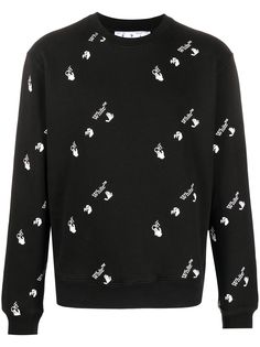 Off-White all-over slim crew neck sweatshirt
