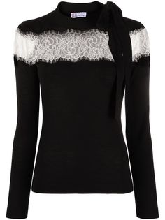 RED Valentino джемпер с кружевными вставками