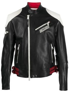 Alexander McQueen байкерская куртка в стиле колор-блок