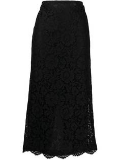 Valentino кружевная юбка миди