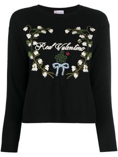 RED Valentino джемпер с вышитым логотипом