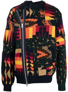 Sacai джемпер с геометричным узором