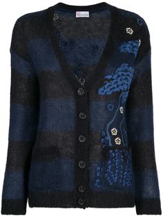 RED Valentino кардиган с цветочной вышивкой