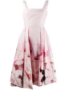 Alexander McQueen плиссированное платье с цветочным принтом