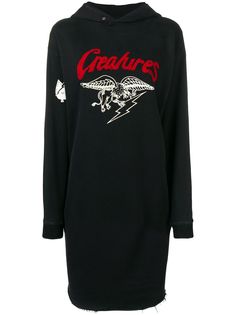 Givenchy платье-толстовка с необработанным краем Creatures