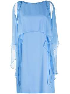 Alberta Ferretti платье мини с кейпом
