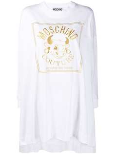 Moschino платье из джерси с вышитым логотипом