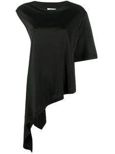 MM6 Maison Margiela футболка асимметричного кроя с круглым вырезом