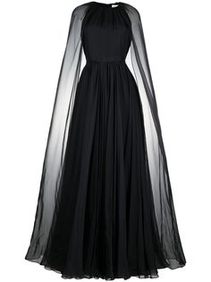 Alexander McQueen расклешенное вечернее платье с кейпом