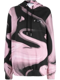 Off-White LIQUID MELT REG HOODIE NUDE WHITE