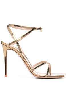 Gianvito Rossi босоножки с эффектом металлик