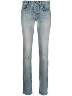 Saint Laurent джинсы скинни с заниженной талией