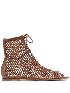 Gianvito Rossi плетеные сандалии на шнуровке