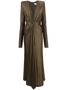 Alexandre Vauthier платье с глубоким вырезом и сборками