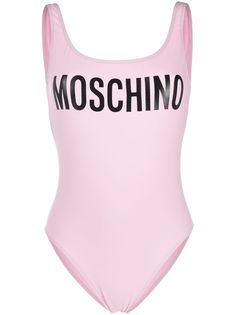 Moschino купальник с логотипом и U-образным вырезом