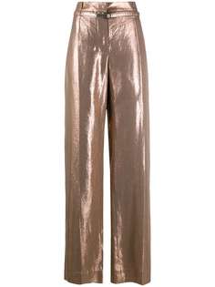 Brunello Cucinelli широкие брюки с эффектом металлик