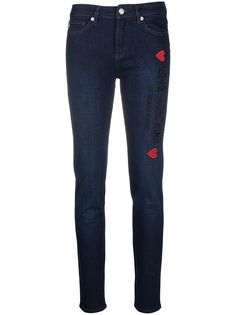 Love Moschino джинсы скинни средней посадки с вышитым логотипом