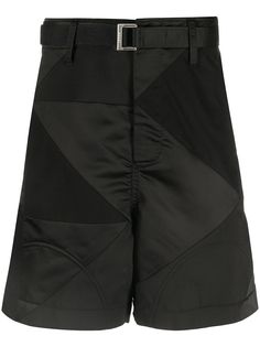 Sacai строгие шорты в технике пэчворк