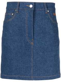 MSGM джинсовая юбка мини с логотипом