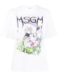 MSGM футболка с графичным принтом и логотипом