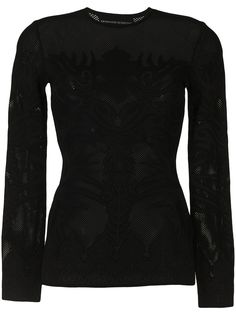Ermanno Scervino топ с длинными рукавами и сетчатыми вставками