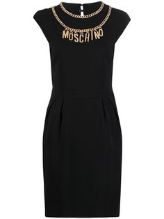 Moschino платье с цепочками и логотипом