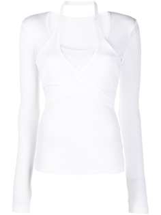Helmut Lang приталенный топ с вырезами