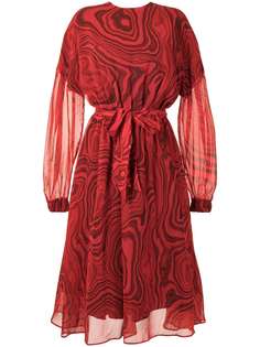 Stella Jean платье миди с завязками и принтом