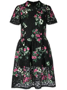 RED Valentino платье с короткими рукавами и цветочным принтом