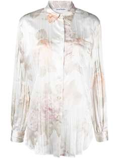 Acne Studios плиссированная рубашка с цветочным принтом