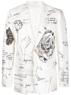 Alexander McQueen однобортный пиджак Sketchbook