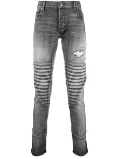 Balmain джинсы с эффектом потертости и вставками