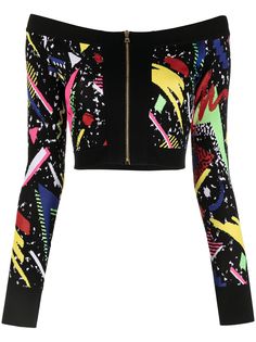 Balmain укороченный трикотажный топ