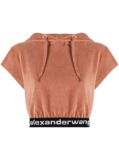 Alexander Wang укороченное худи с логотипом