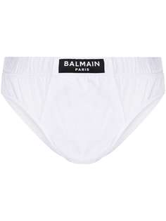 Balmain трусы-брифы с нашивкой-логотипом